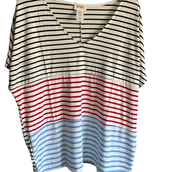 BiBi Black and Blue Boxy Short Sleeve Tee - Picture 1 of 7